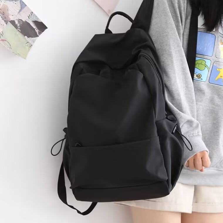 New Korean style all-match schoolbag men's solid color backpack women's high school backpack college student computer bag high-end cross-border