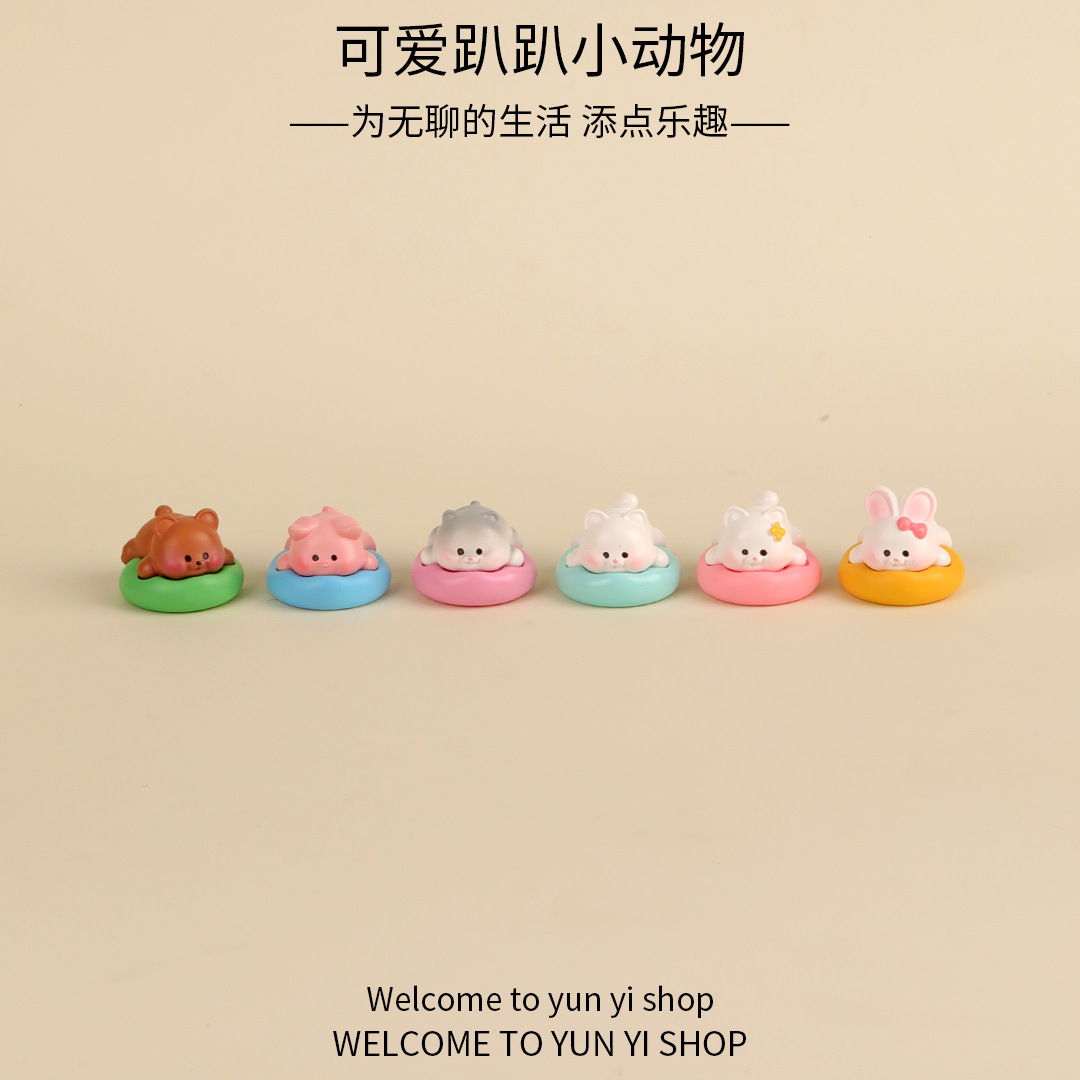 Micro landscape cute sleeping cats, dogs, pigs, rabbits, animal figurines, decoration accessories, desktop car accessories