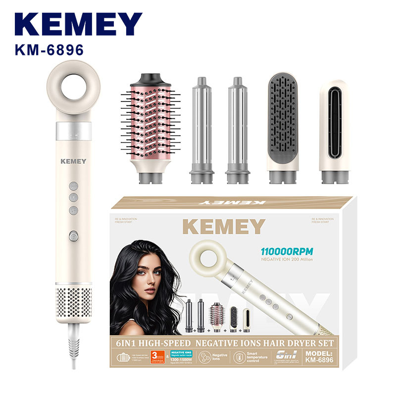 Kemei cross-border high-speed electric air blower negative ion hair dryer professional brushless hair dryer KM-6896