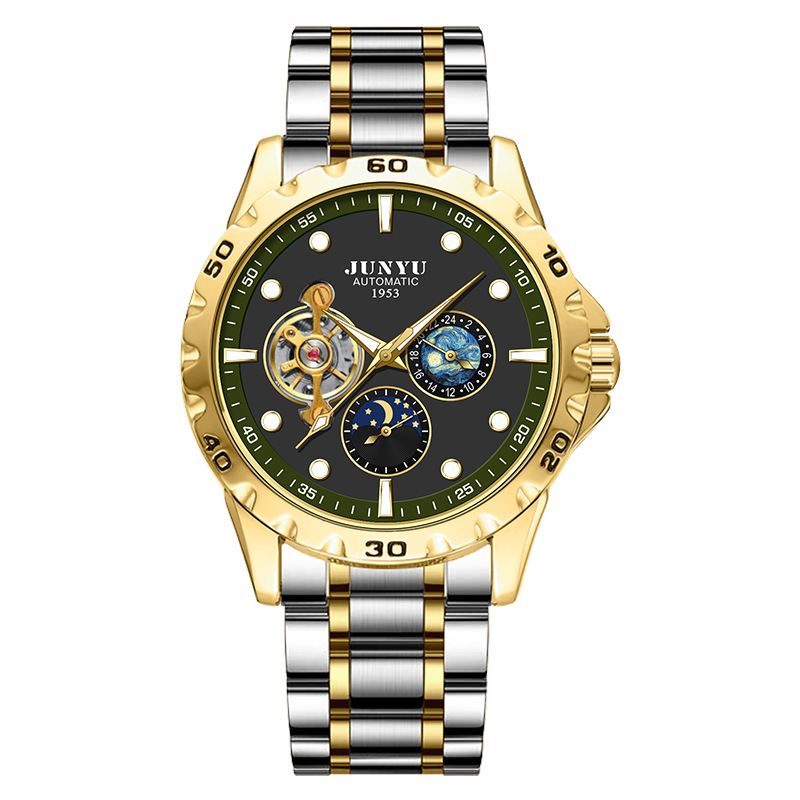 Men's mechanical watch Swiss certified fully automatic waterproof watch men's multi-functional new luxury hollow men's watch