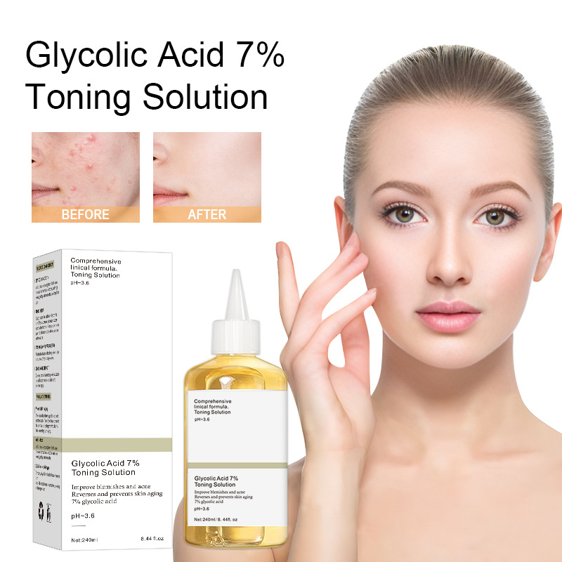 Cross-border exclusive supply of fruit acid toner 7% glycolic acid glycolic acid lotion 240ml fruit acid essence in stock