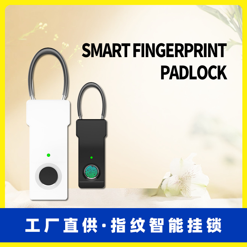 Smart Fingerprint Padlock Steel Wire Backpack Luggage Bag Electronic Lock Foreign Trade Cross-Border Electric Vehicle Basket Door Helmet Lock