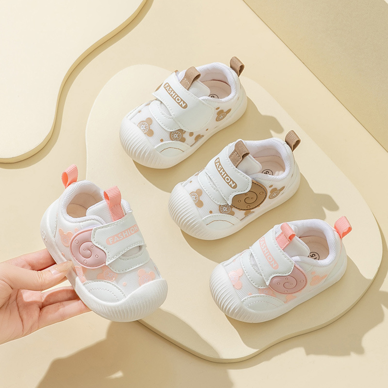 Baby toddler shoes spring and autumn non-slip soft bottom children's casual shoes 1 to 3 years old sports white shoes female baby shoes