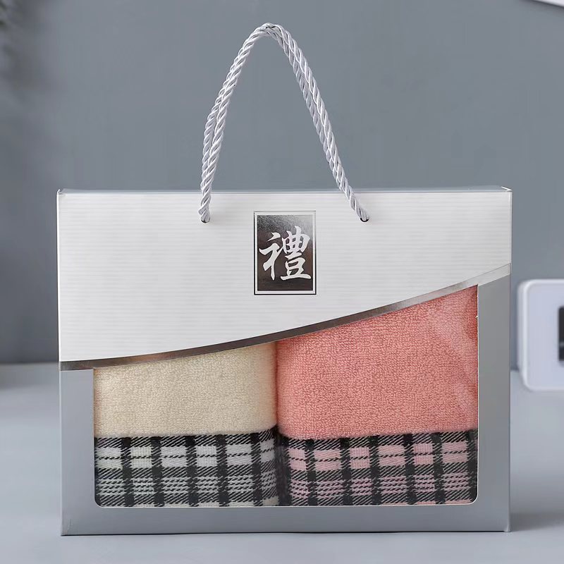 Cross-border popular towel gift set, souvenir handbag, customizable holiday event theme gift packaging