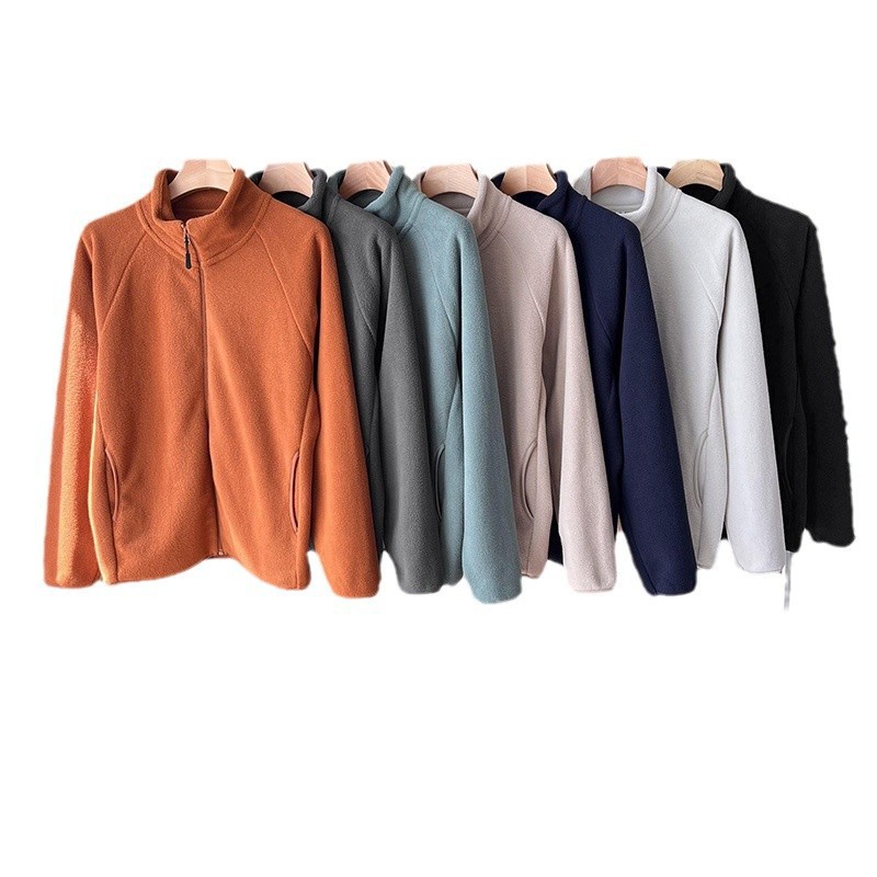 Fitting room children's men's and women's wear polar fleece zipper jacket long-sleeved jacket velvet sweatshirt jacket 24 new style 469955