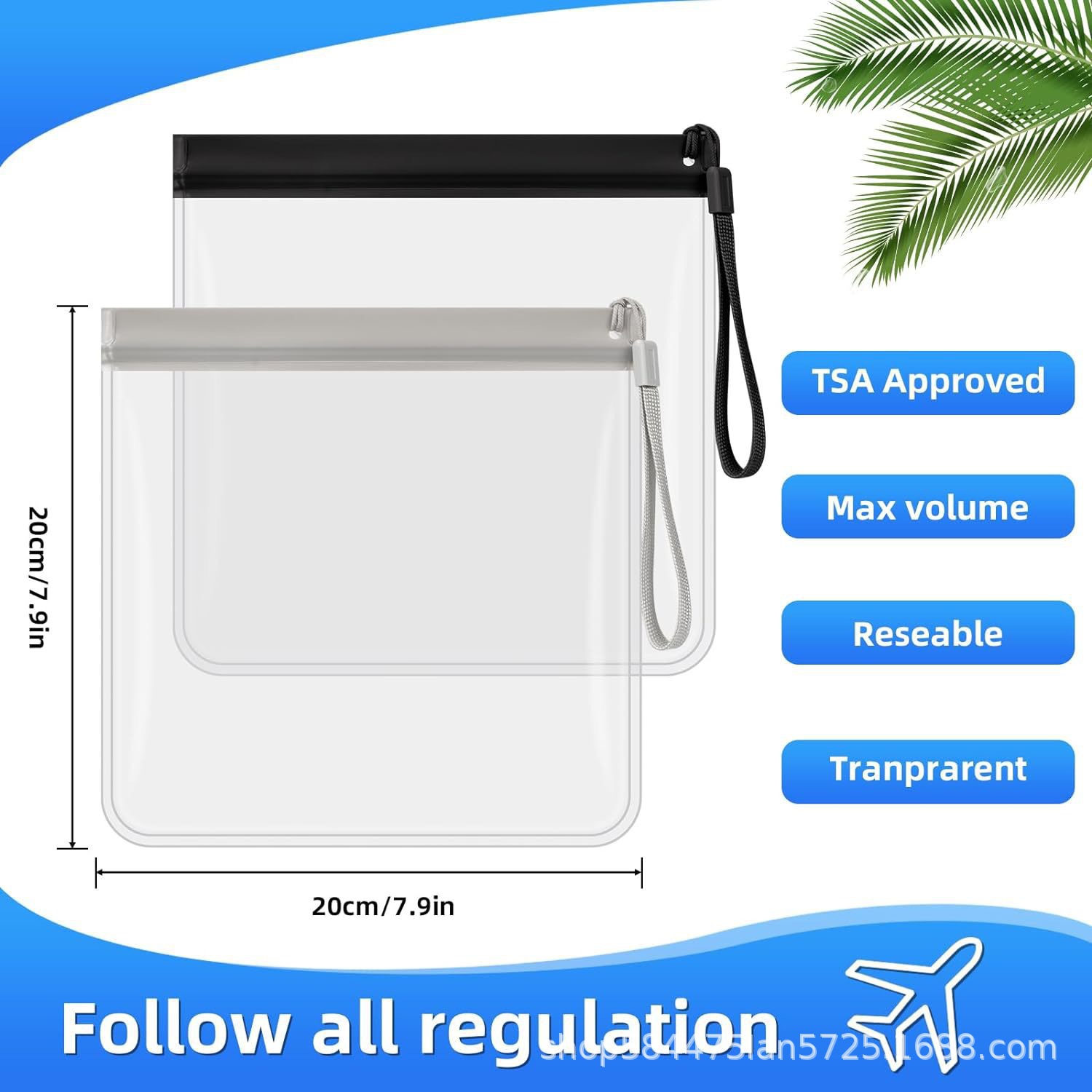 EVA wash bag sealed waterproof packaging bag transparent aviation travel cosmetic bag portable travel bag storage bag