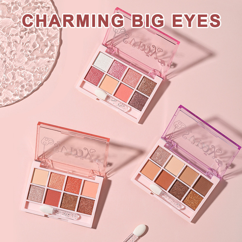 Export only - cross-border] New eight-color eyeshadow palette, micro-glitter makeup, matte earth-color multi-purpose eyeshadow palette