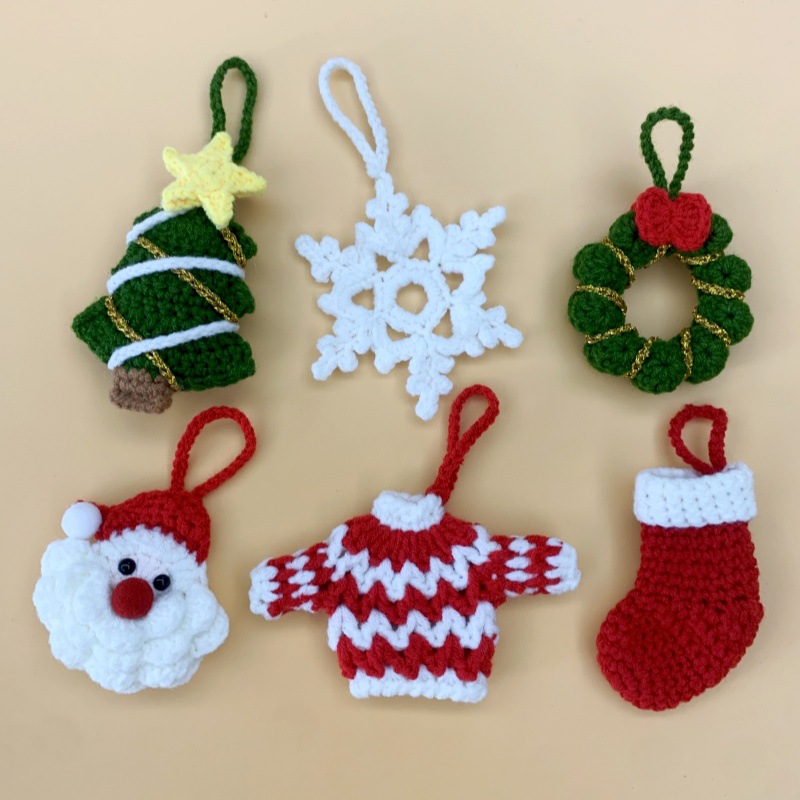 Knitting Christmas tree Christmas decoration accessories diy wool needle pendant pendant shape creative creative handmade