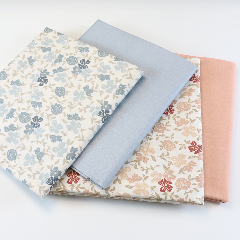 2.35 meters wide fabric, pure cotton rose floral plaid fabric, home textile bed sheet, quilt cover, pillowcase, curtain printing