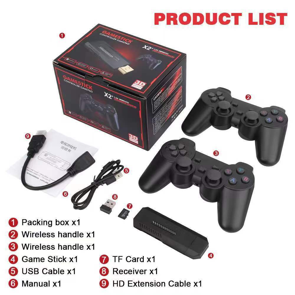 The cross-border popular X2 home game console, the latest upgraded model with cooling holes, wireless controller, 3D classic nostalgic game
