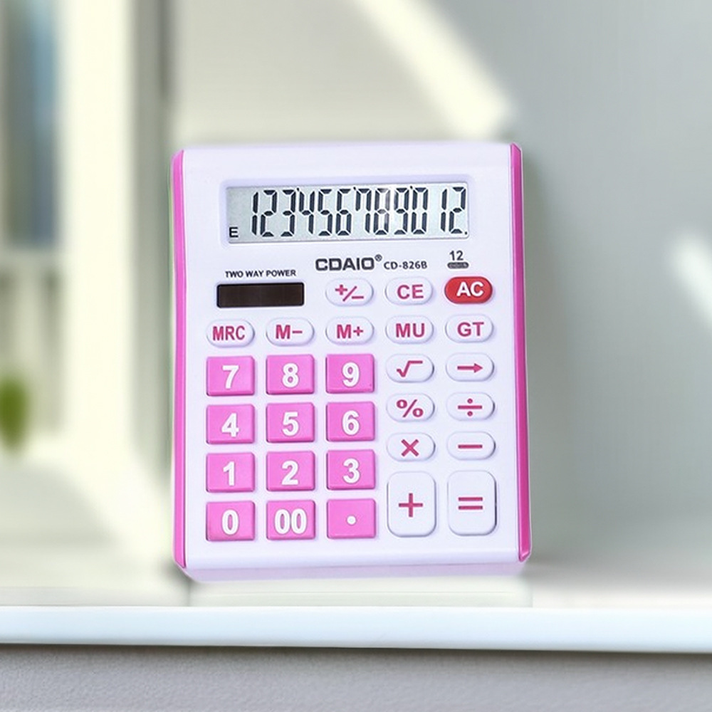 Solar large screen digital display 12-digit scientific calculator office arithmetic business office student desktop supplies