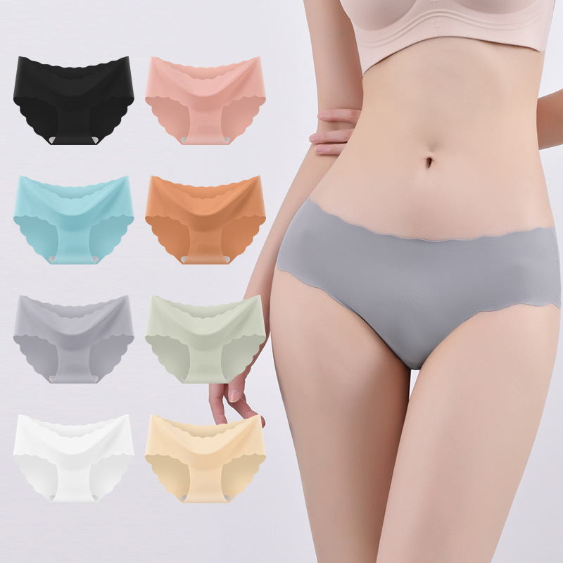 Foreign trade sports yoga quick-drying ice silk seamless underwear women's mid-waist breathable sexy women's underwear wholesale cross-border