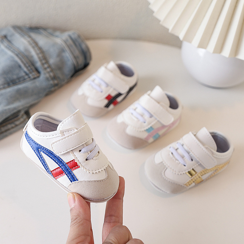 Spring and Autumn New Men's and Women's Baby Sports Shoes Color Matching Soft Sole Baby Shoes Soft Sole 0-1 Years Old Toddler Shoes Don't Drop Single Shoes