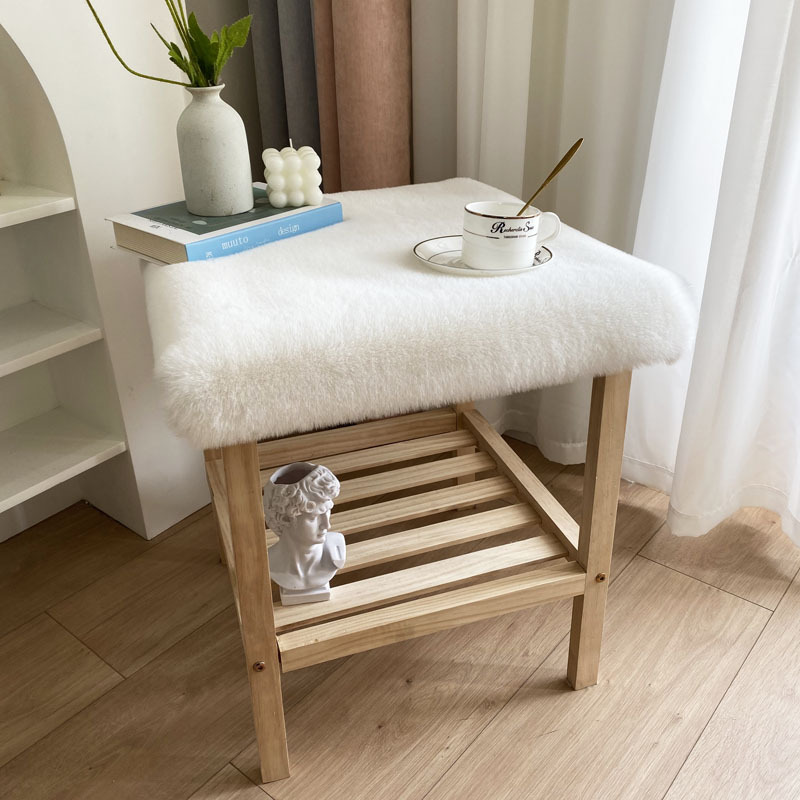 Imitation rabbit fur bedside table mat, short plush chair mat, dressing table tabletop decorative mat, dining table cloth, desk mat, coffee table mat