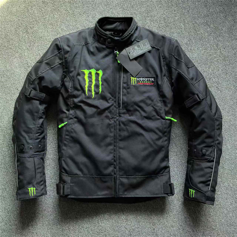 Winter motorcycle riding jacket men's cold-proof and warm motorcycle rider equipment anti-fall and wear-resistant black