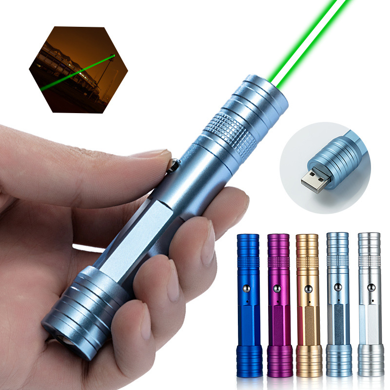 720 Green Light USB Retractable Tail Cap Rechargeable Laser Flashlight Laser Light Sales Pen Laser Flashlight Pointer