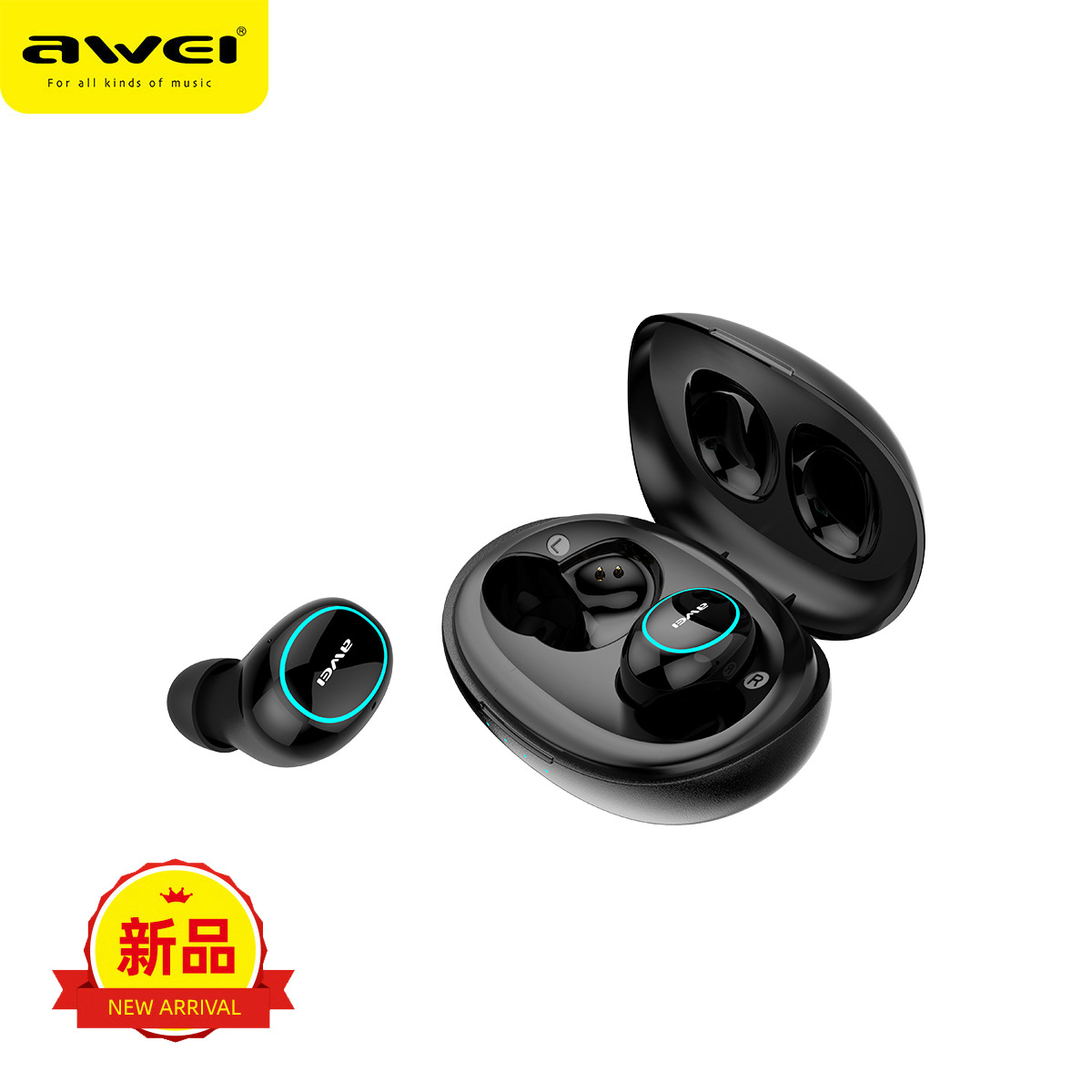 New cross-border TWS true wireless Bluetooth headset with RG light in-ear HIFI heavy bass stereo for playing games