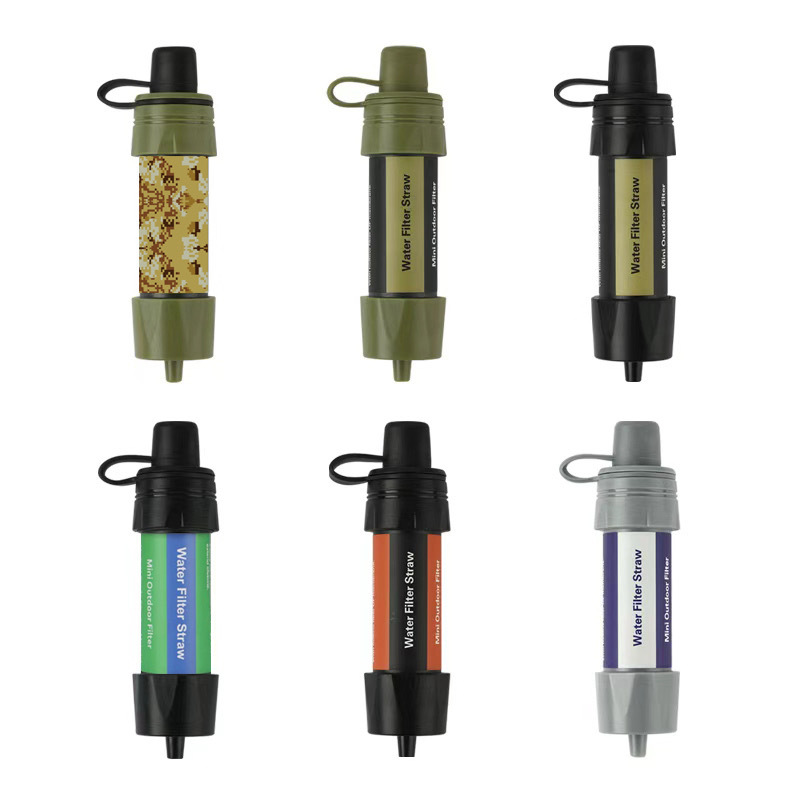 Outdoor camping disaster relief water purifier MINI camping adventure survival filter straw manufacturer hiking filter portable