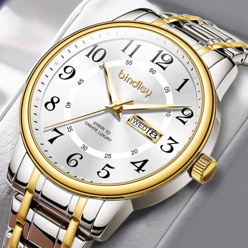 2025 new men's watch model, high-end digital elderly watch, fully automatic movement, dual calendar quartz