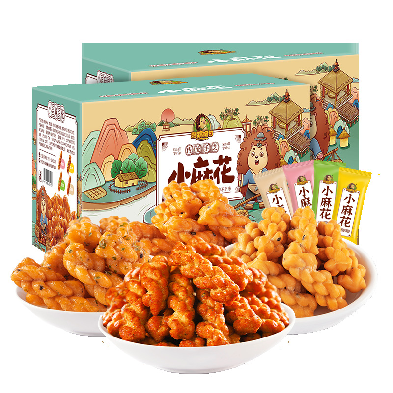Dropshipping for Hedgehog Forrest Gump Small Twist 360g Factory Snacks Snacks Childhood Nostalgic Puffed Holiday Food Biscuits