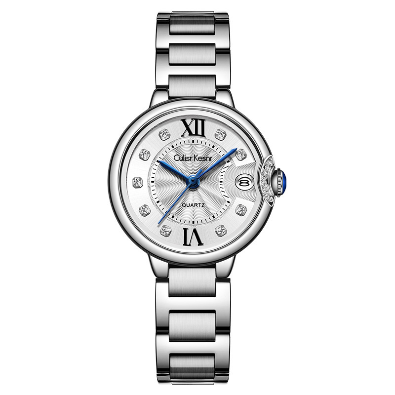 Swiss blue ball mechanical watch women's niche light luxury 2024 workplace temperament ladies watch scale watch diamond