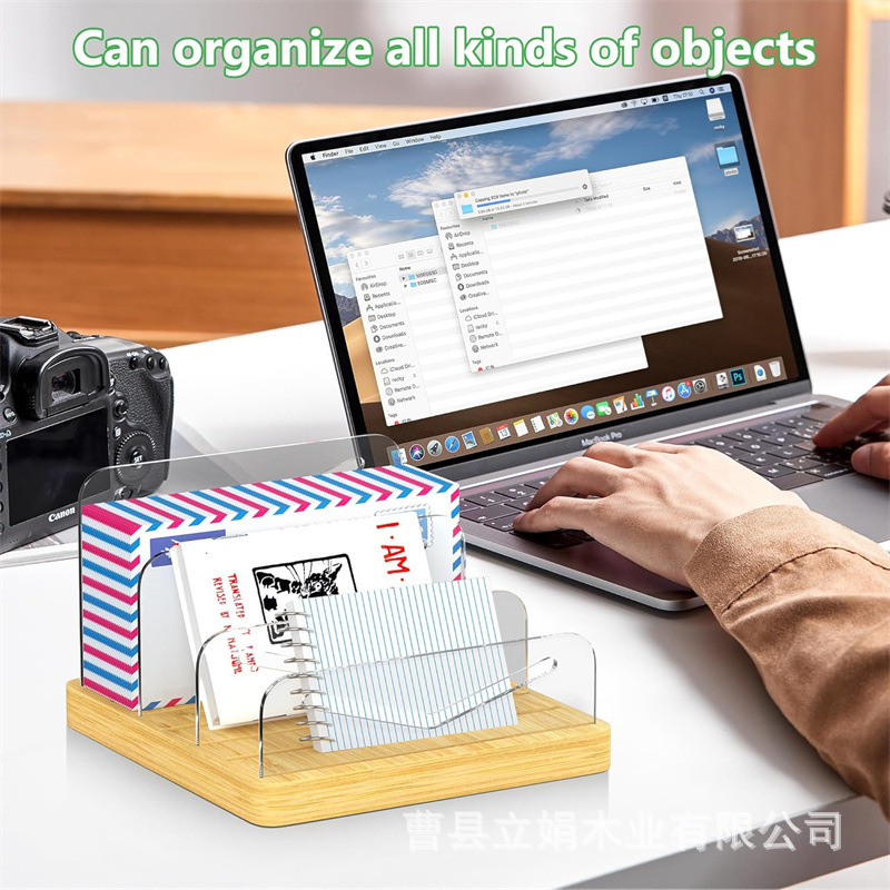 Wooden file rack desk envelope socket sorting rack letter organizer bamboo mail solid wood management rack