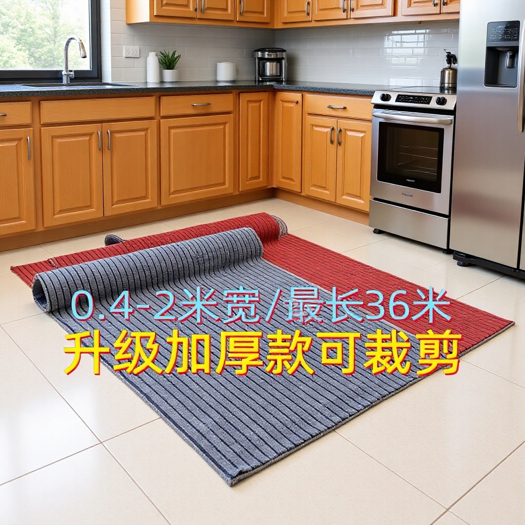 Kitchen floor mats, non-slip and oil-proof floor mats, wipeable and washable floor mats, household floor absorbent mats, fully paved carpets