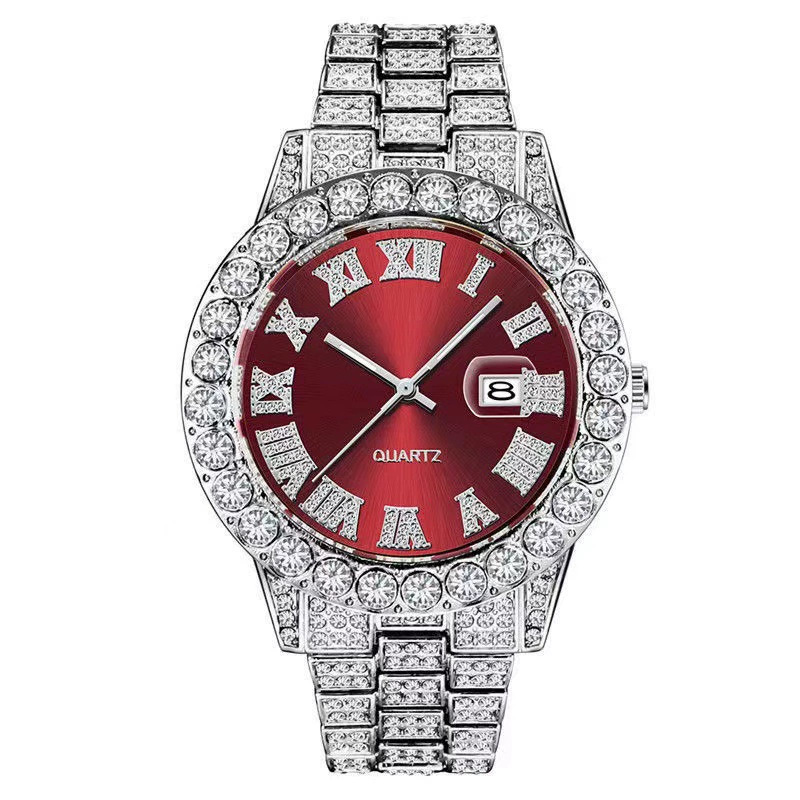 Hip-hop full diamond men's watch personalized large dial calendar fashion watch hot style watch full of diamonds