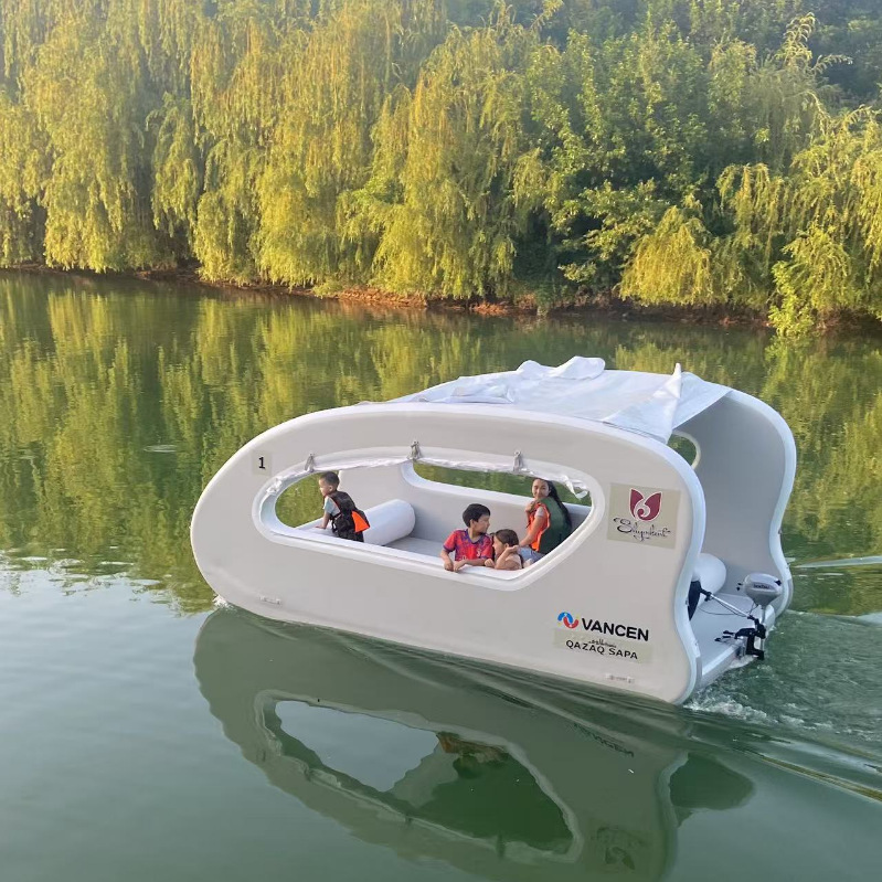 Scenic inflatable yacht portable water inflatable boat solar scenic boat electric light boat sea vacation boat
