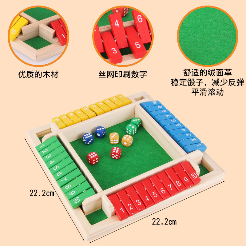 Digital flip card children's toys four-sided board game drinking game props puzzle party leisure entertainment gambling and drinking game