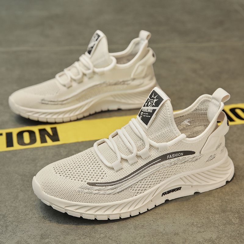 Shoes for men new spring and autumn fashionable casual sports shoes single shoes wholesale breathable trendy mesh fly knit sports shoes for men