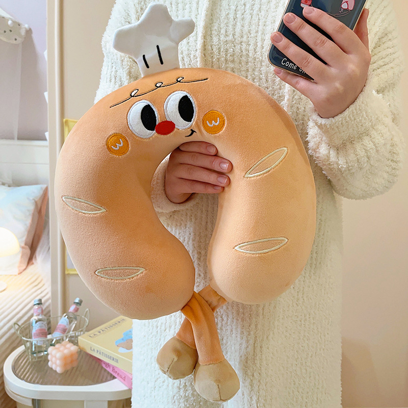 Bread memory foam neck pillow U-shaped pillow office nap pillow back pillow travel airplane neck pillow girl gift