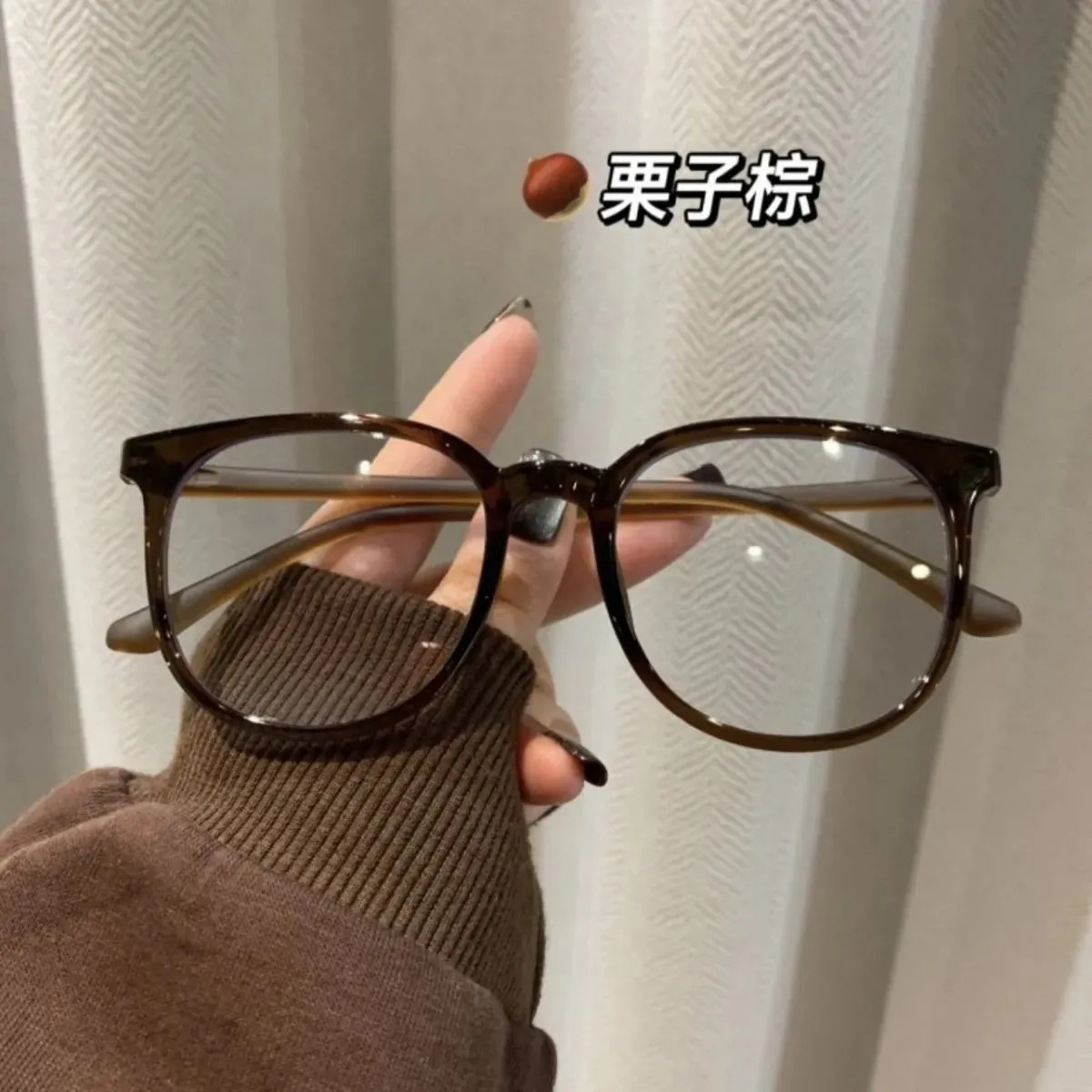 Anti-blue light high-definition women's no-makeup ultra-light frame non-prescription flat mirror stall large frame myopia glasses frame wholesale