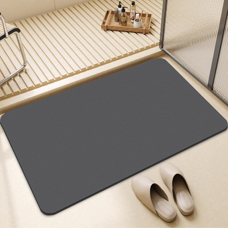 Solid color diatom mud floor mats for home bathroom carpets, toilet non-slip absorbent foot mats, dirt-resistant and easy to care for.