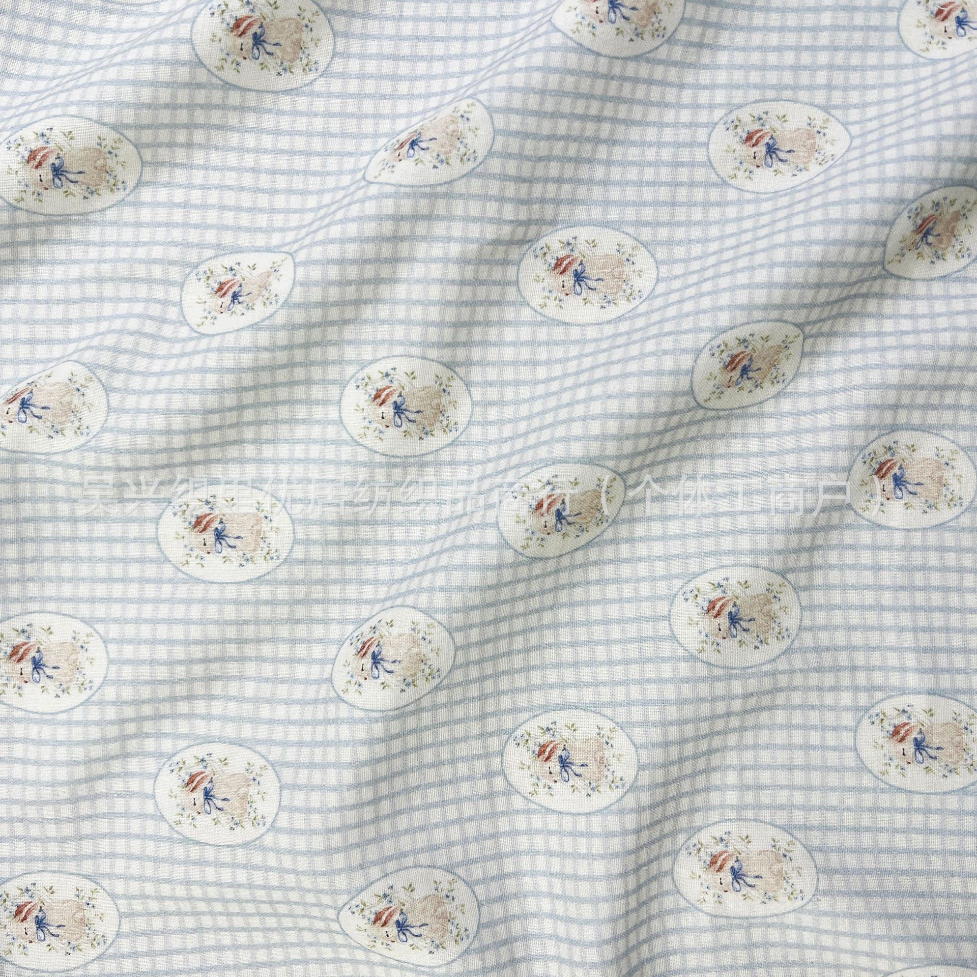 Rabbit baby-grade pure cotton double-layer gauze fabric baby naked sleeping bedding quilt cover sheet pillowcase handmade home fabric