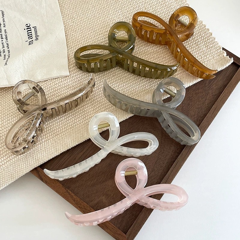 Simple and high-end versatile jelly clip women's back hair clip shark clip new temperament hair clip headwear