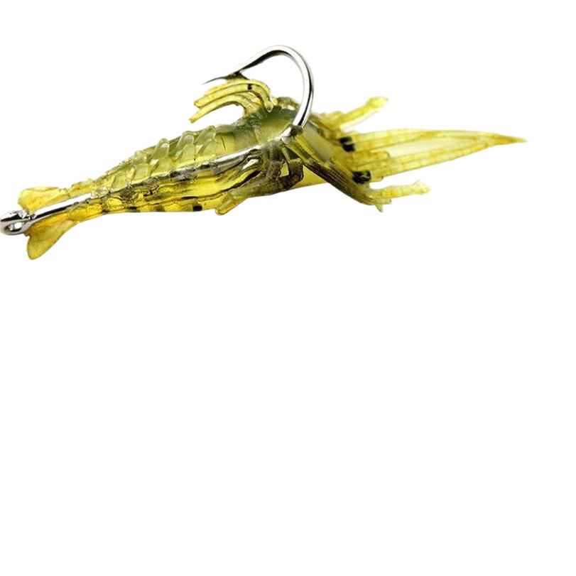 Luya fake bait 4 cm small shrimp luminous hook shrimp cocked mouth bass kill sea fishing freshwater fake bait soft bait simulation 6