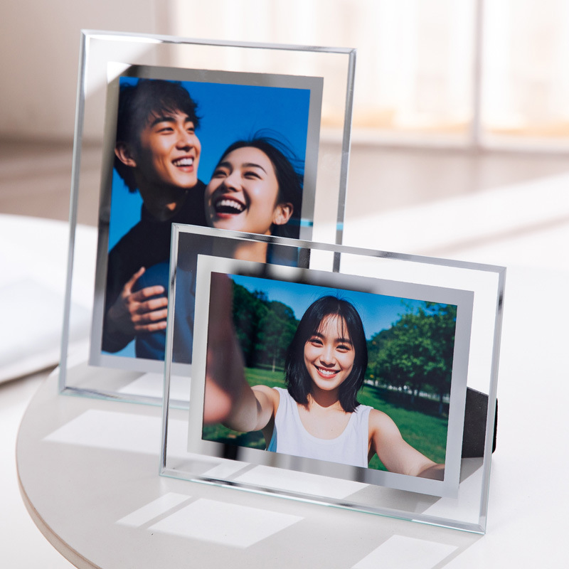 High-end glass photo frame table 6 inches 7 inches 8 inches a4 couple wedding photos transparent crystal photo frame empty frame wholesale