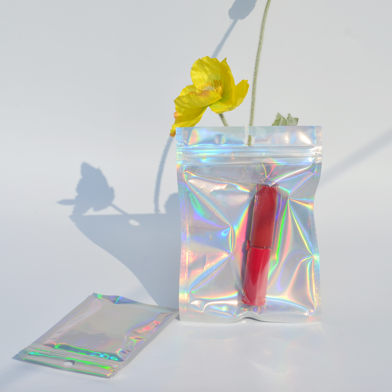 Colorful transparent laser ziplock bag jewelry bag cosmetics travel storage bag socks gloves packaging bag data cable 5