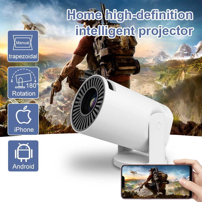 HY300 mini projector HD bedroom wireless same screen home theater barrel projector portable