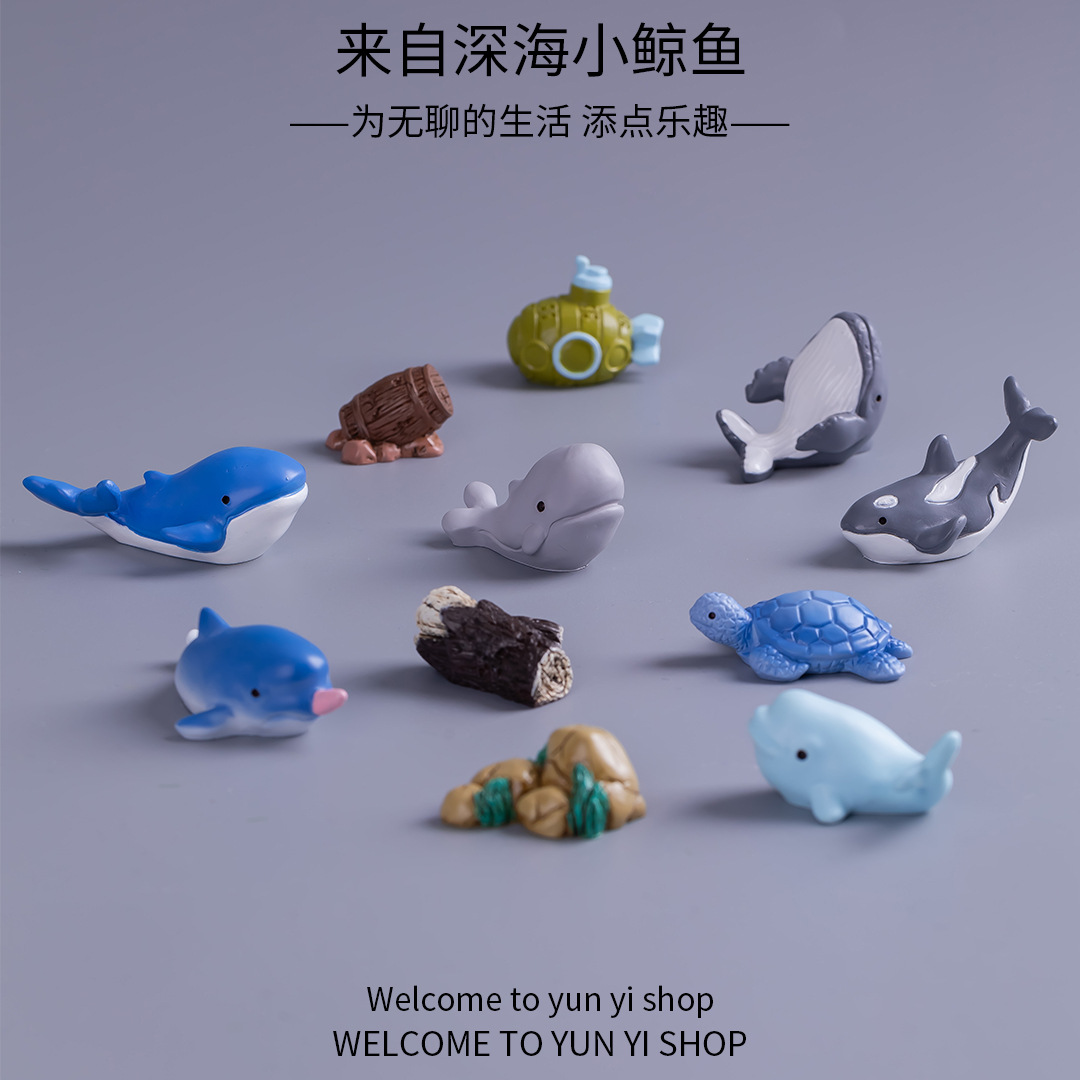 Micro landscape creative simulation whale turtle aquarium fish tank undersea landscaping diy decorative accessories mini small ornaments