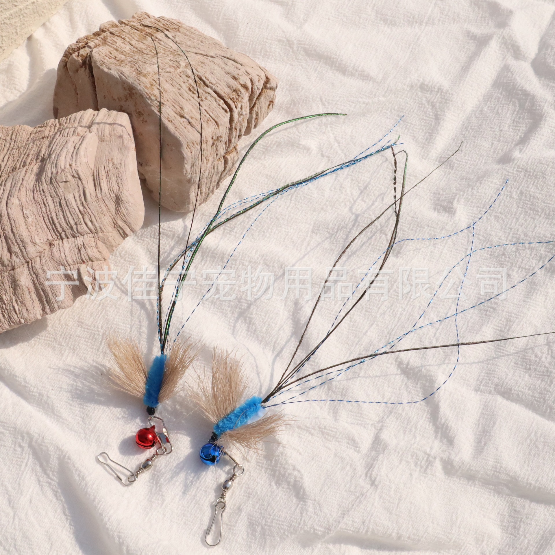 Handmade Enriched Deer Hair Insect Cat Stick Replacement Head Natural Feather Cat Toy Cat Stick Accessories Pet Supplies