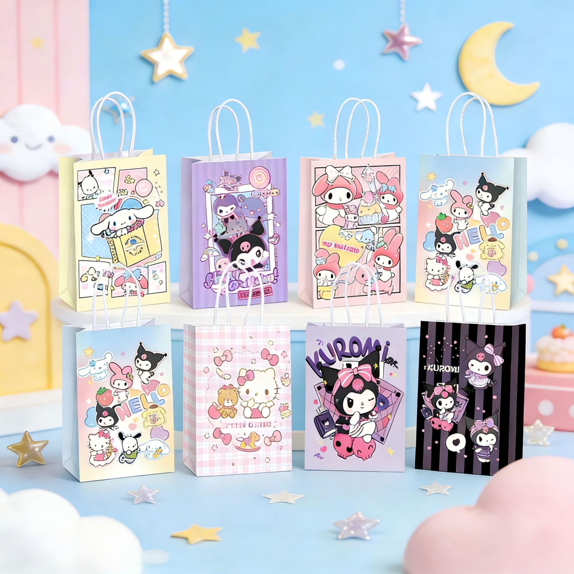 Sanrio Kuromi handbag children's souvenir gift bag school entrance banquet gift packaging paper bag environmentally friendly paper bag