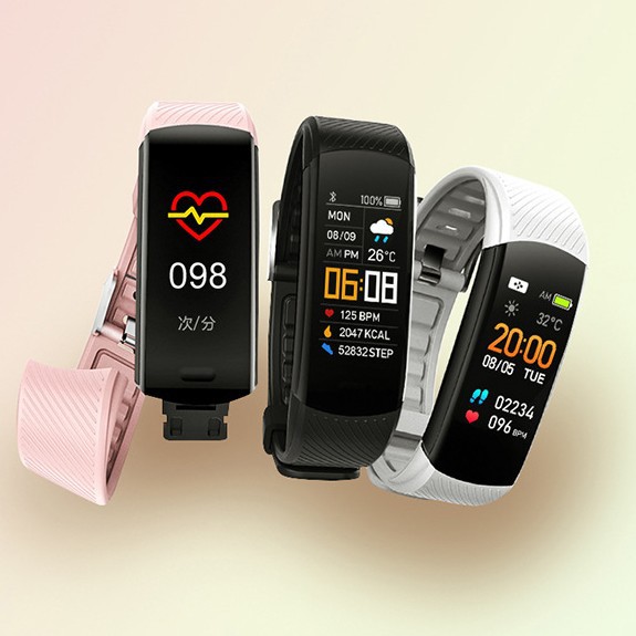 Cross-border new C5S smart bracelet blood pressure heart rate blood oxygen information push sports step monitoring touch