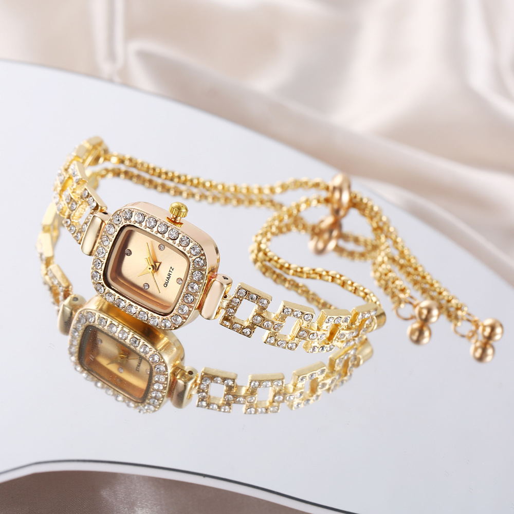 Popular foreign trade bracelets set with diamonds and English decorative watches, fashionable and exquisite high-end square watches, live broadcast hot sale wholesale