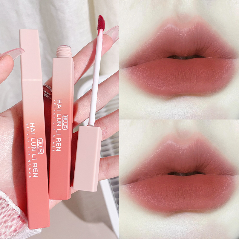 New cotton velvet mist cloud lip glaze, long-lasting color velvet lipstick, matte matte, naturally white and not easy to fade