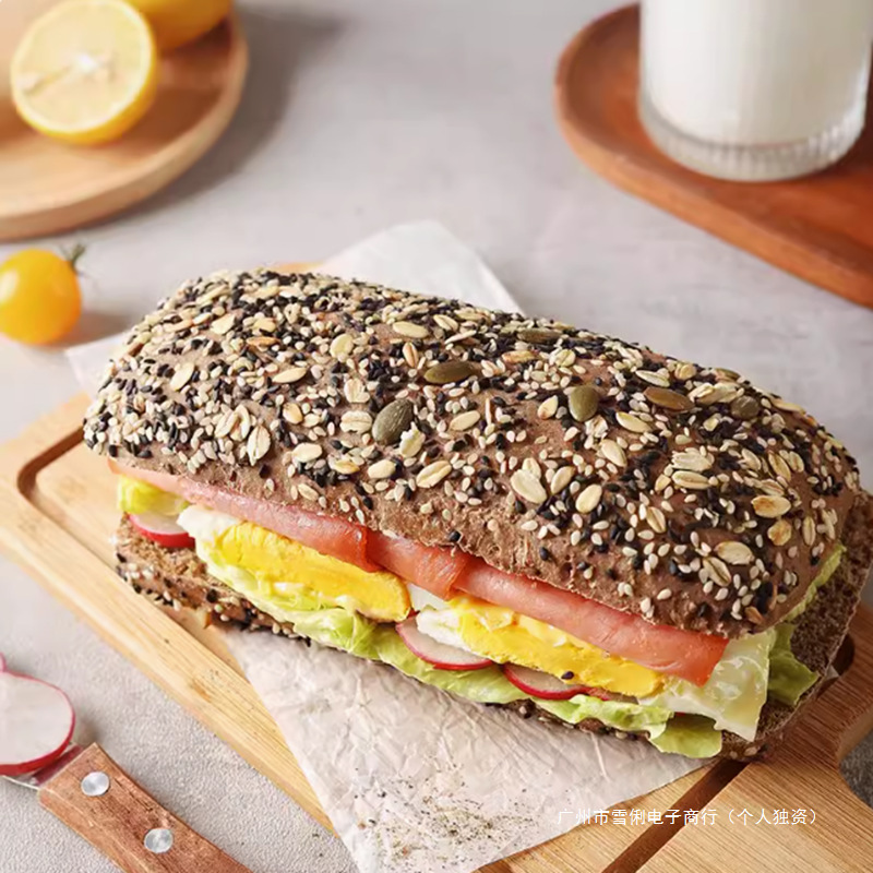 Hamburger embryo healthy breakfast food bread ciabatta whole wheat low-fat ribba English muffin sandwich panini