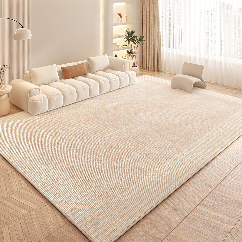 Cream-style living room carpet, sofa, coffee table, light luxury texture floor mat, stain-resistant, wipeable, water-absorbent, non-slip floor, bedroom