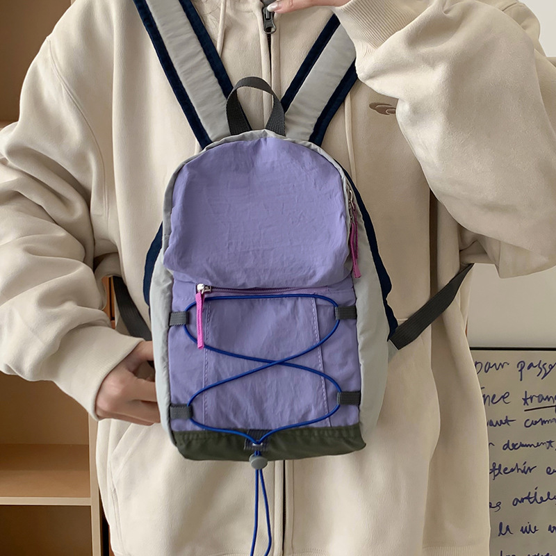 Outdoor backpack for men, contrasting color hiking bag, dopamine student bag, lightweight travel bag, lightweight backpack for women