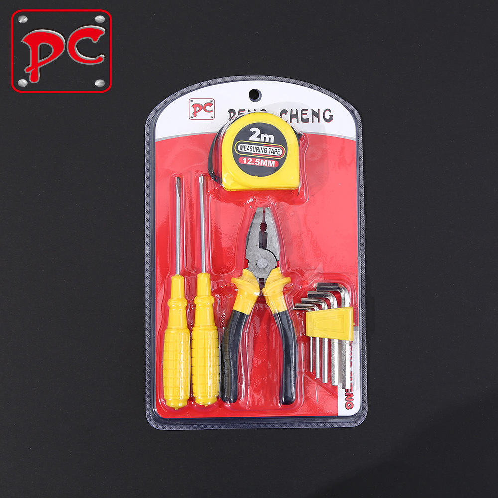 Multifunctional household tool set screwdriver wire cutter hex wrench tape measure set manual repair tools